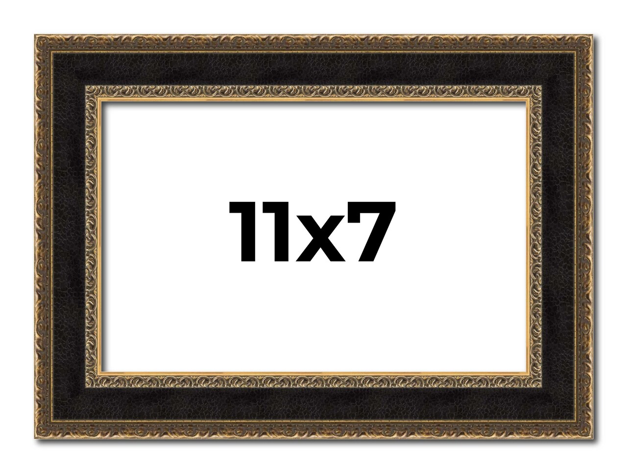 Photo Size Ornate Brown Picture Frame - UV Acrylic, Foam Board Backing, Hanging Hardware
